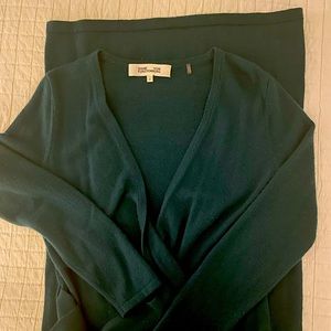 Forest green DVF wrap dress - wool/cashmere